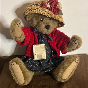 😄Boyds Bears Eleanore collectible hard stuffed Teddy moveable posable 1999